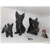 Image 1 : VINTAGE BLACK SCOTTISH TERRIER CERAMIC FIGURINES GROUP