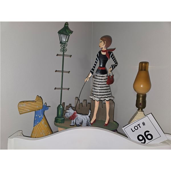 SCOTTISH TERRIER FIGURAL LAMP & METAL DECOR GROUP