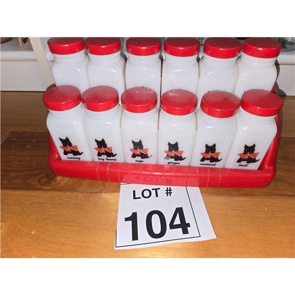 SCOTTIE DOG SPICE JAR SET WITH RACK