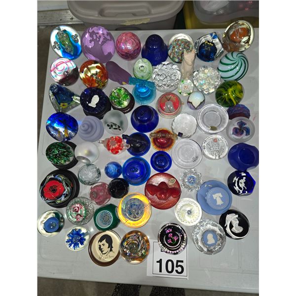 LARGE ART GLASS PAPERWEIGHT COLLECTION