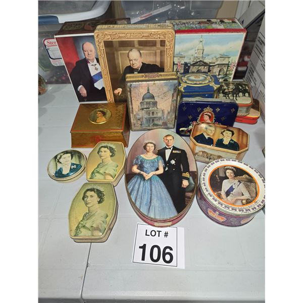 VINTAGE ROYAL FAMILY COMMEMORATIVE TIN COLLECTION