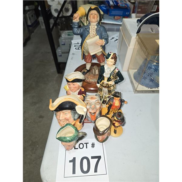 MIXED LOT OF TOBY MUGS AND FIGURINES