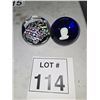 Image 1 : PAIR OF ART GLASS PAPERWEIGHTS INCLUDING MILLEFIORI AND CAMEO STYLE