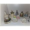 Image 1 : GROUP OF PORCELAIN AND GLASS FIGURAL BELLS