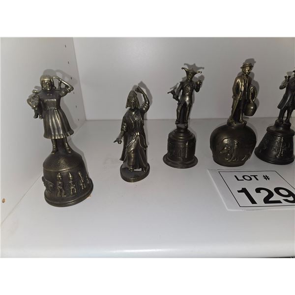 GROUP OF LARGE FIGURAL BRASS BELLS