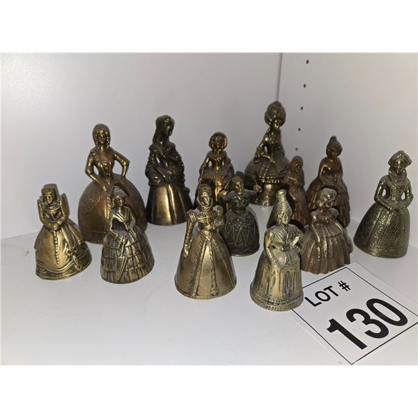 GROUP  OF SMALL FIGURAL BRASS BELLS
