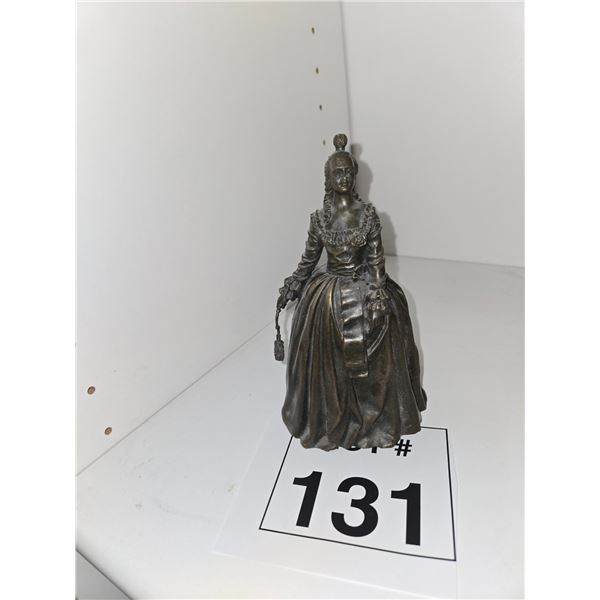 LARGE FIGURAL BRASS BELL WITH FEMALE FORM