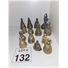 Image 2 : GROUP OF FIGURAL BRASS BELLS – LADIES IN PERIOD DRESS