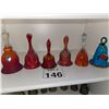 Image 1 : COLORED ART GLASS BELLS – RED AND AMBER TONES