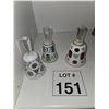 Image 1 : PORCELAIN BELLS WITH FACETED GLASS HANDLES