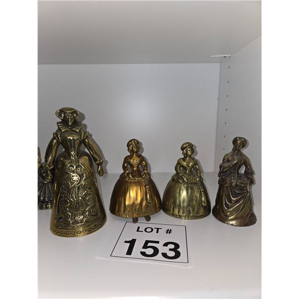 LARGE FIGURAL BRASS BELLS – LADIES IN PERIOD DRESS