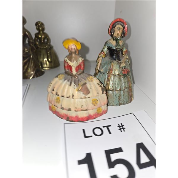 VINTAGE HAND-PAINTED FIGURAL BELLS – WOMEN IN DRESS