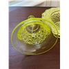 Image 3 : URANIUM GLASS BUTTER DISH WITH BELL TOP