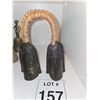 Image 1 : DOUBLE IRON COWBELLS WITH WOVEN HANDLE
