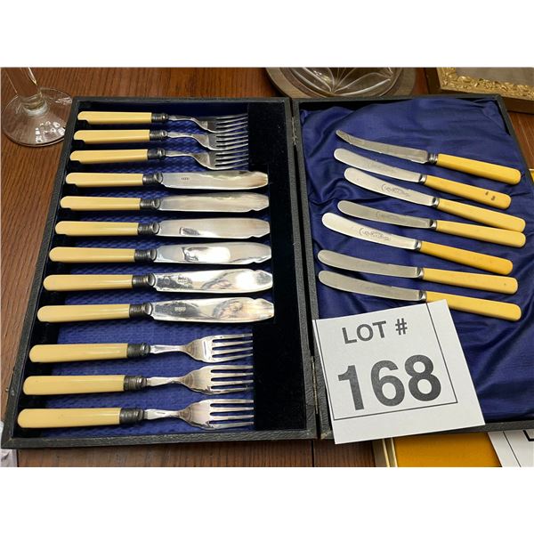 VINTAGE BONE HANDLE EPNS FLATWARE SET