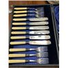 Image 3 : VINTAGE BONE HANDLE EPNS FLATWARE SET