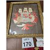Image 1 : FRAMED BRITISH ROYAL COAT OF ARMS EMBROIDERED PANEL