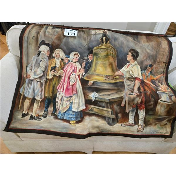 VINTAGE AMERICAN REVOLUTION LIBERTY BELL TAPESTRY