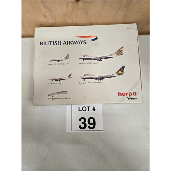 HERPA / BRITISH AIRWAYS AIRCRAFT & ACCESSORY SET (1:400) [DIE-CAST]