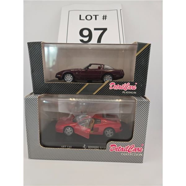 DETAIL CARS / CHEVROLET CORVETTE, FERRARI 512 (1:43) (2 MODELS) [DIE-CAST]