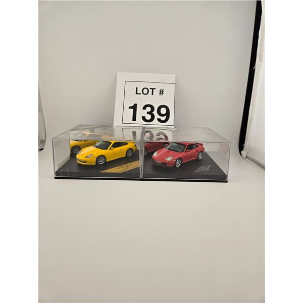 PORSCHE DIE-CAST SPORTS CAR LOT – BOXED DISPLAY MODELS (2 PCS)