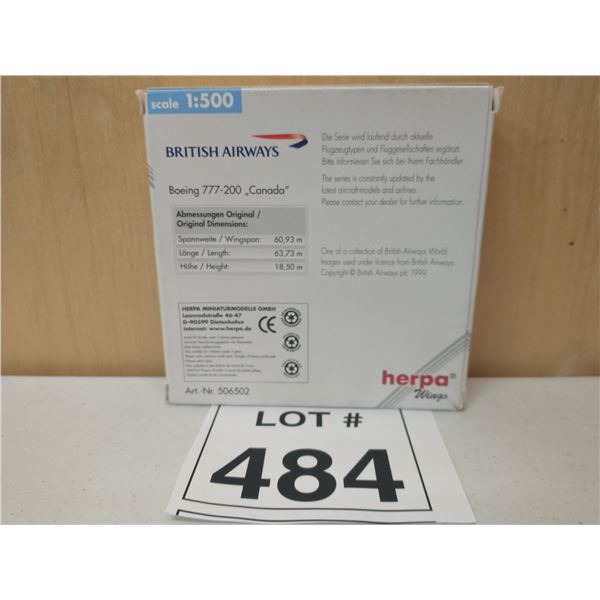 HERPA / BRITISH AIRWAYS BOEING 777-200 “CANADA” (1:500) [DIE-CAST]