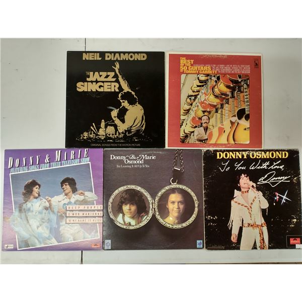 5 VINYL RECORD LOT – DONNY & MARIE OSMOND COLLECTION