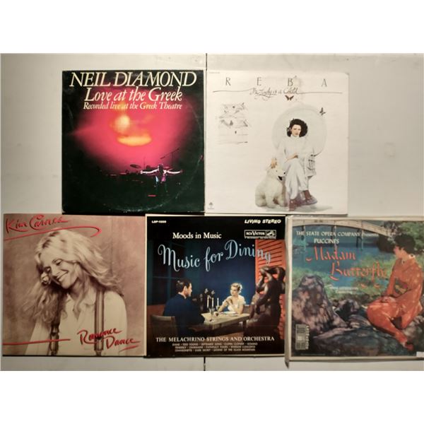 5 VINYL RECORD LOT – POP, COUNTRY & EASY LISTENING