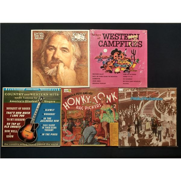 5 VINYL RECORD LOT – COUNTRY, WESTERN & VINTAGE NOVELTY