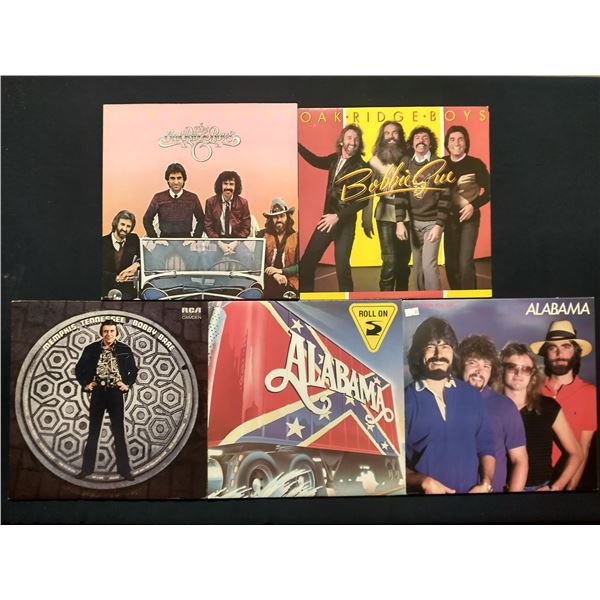 5 VINYL RECORD LOT – COUNTRY ROCK & POP COUNTRY / 1970S–1980S