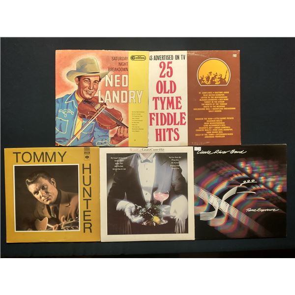 5 VINYL RECORD LOT – TRADITIONAL COUNTRY & OLD-TIME FIDDLE