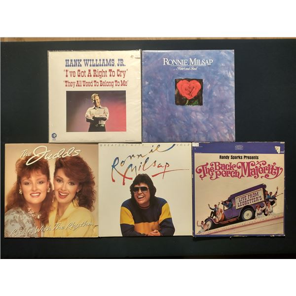 5 VINYL RECORD LOT – CLASSIC COUNTRY VOCALISTS / 1970S–1980S