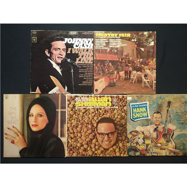 5 VINYL RECORD LOT – CLASSIC COUNTRY ICONS & STORYTELLERS