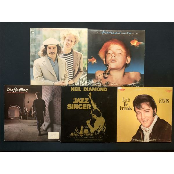 5 VINYL RECORD LOT – ROCK & POP / SIMON & GARFUNKEL, ELVIS / 1960s–1980s / CLASSIC
