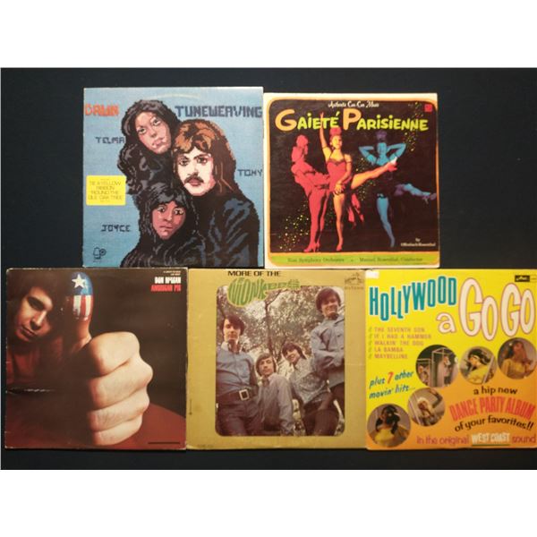 5 VINYL RECORD LOT – FOLK, POP & DANCE ERA HITS