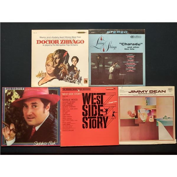 5 VINYL RECORD LOT – FILM SOUNDTRACKS & VOCAL POP FAVORITES