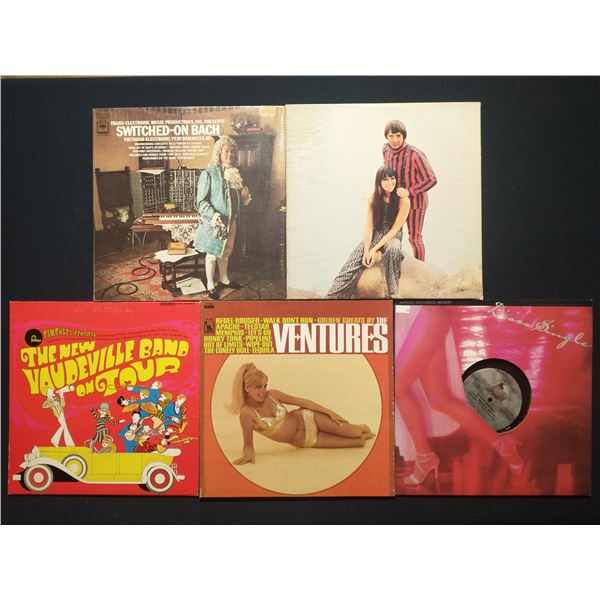 5 VINYL RECORD LOT – POP & INSTRUMENTAL / ELECTRONIC & SURF / 1960s ERA