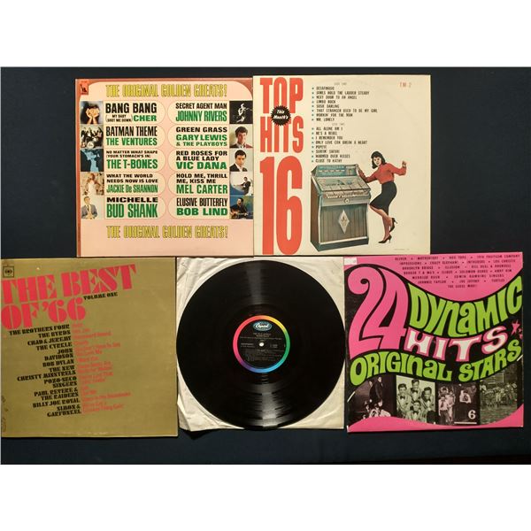5 VINYL RECORD LOT – 1960s POP & ROCK HITS / COMPILATION RECORDS