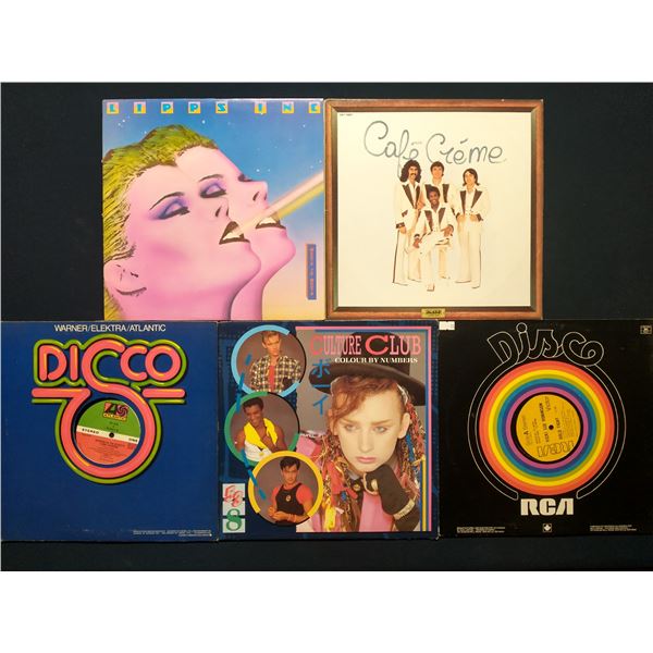 5 VINYL RECORD LOT – DISCO & NEW WAVE POP / LATE 1970s–1980s ERA
