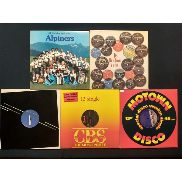 5 VINYL RECORD LOT – INTERNATIONAL POP & DISCO / 12" SINGLES & NOVELTY