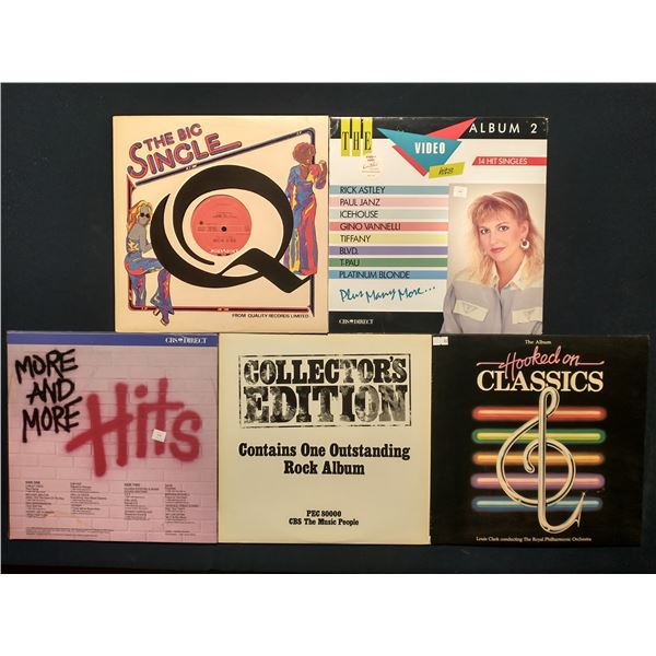 5 VINYL RECORD LOT – POP HITS / COMPILATIONS / TV ERA
