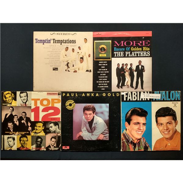 5 VINYL RECORD LOT – 1950s–1960s POP & DOO-WOP