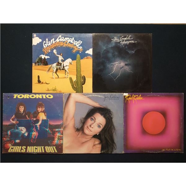 5 VINYL RECORD LOT – ROCK, FOLK & COUNTRY (1970s–1980s)