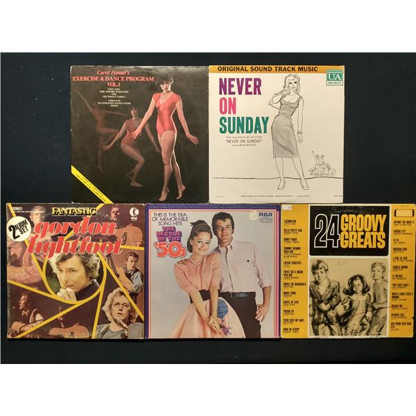 5 VINYL RECORD LOT – FOLK, SOUNDTRACK & POP COMPILATIONS