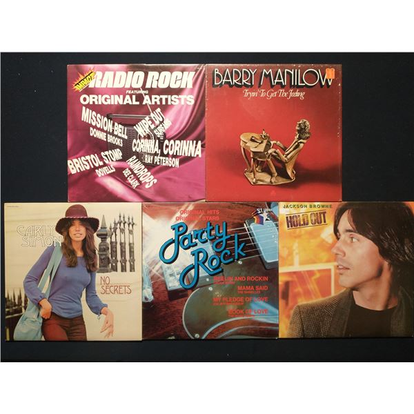 5 VINYL RECORD LOT – 1970s–80s POP ROCK & RADIO HITS