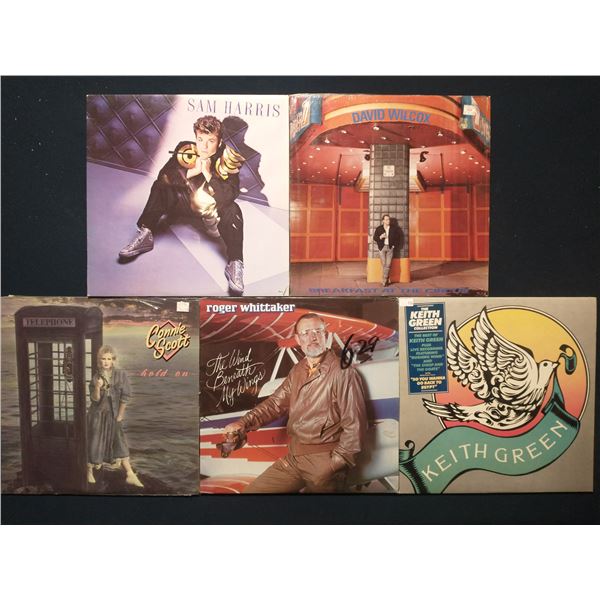 5 VINYL RECORD LOT – POP, FOLK & CONTEMPORARY CHRISTIAN / 1980s