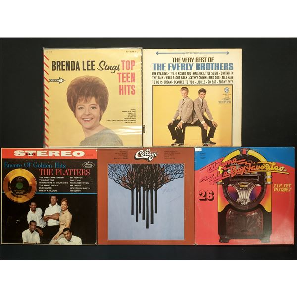5 VINYL RECORD LOT – 1950s–60s POP & DOO-WOP HITS