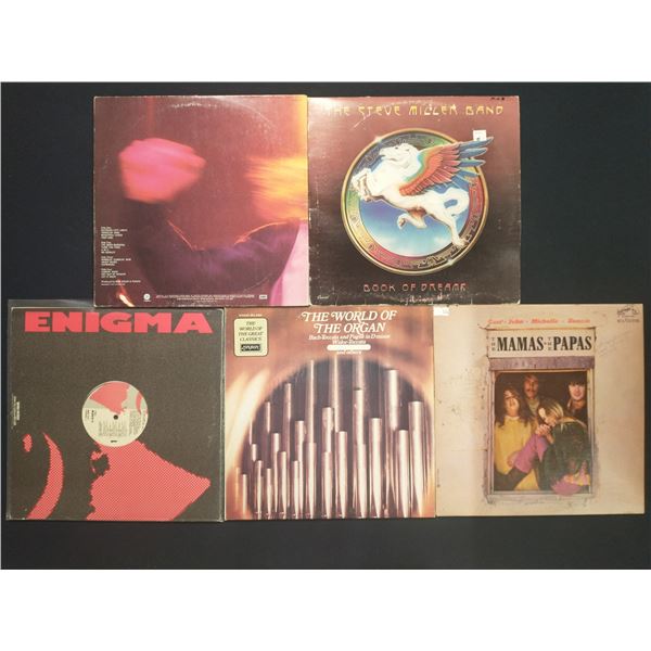5 VINYL RECORD LOT – CLASSIC ROCK & EASY LISTENING / STEVE MILLER, MAMAS & PAPAS / 1960s[x=