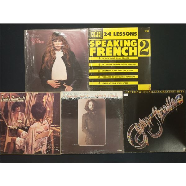 5 VINYL RECORD LOT – SOFT ROCK & POP / LINDA RONSTADT, OLIVIA NEWTON-JOHN / 1970s / ADULT C