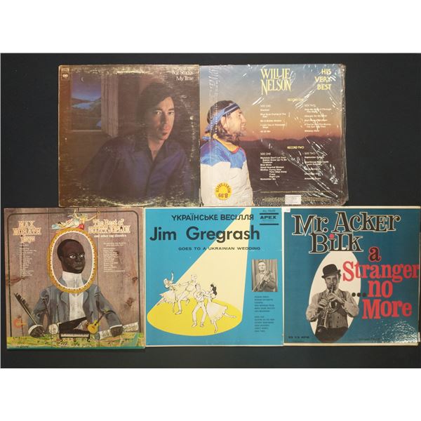 5 VINYL RECORD LOT – JAZZ, COUNTRY & TRADITIONAL / WILLIE NELSON, BOZ SCAGGS / 1960s[x=#821